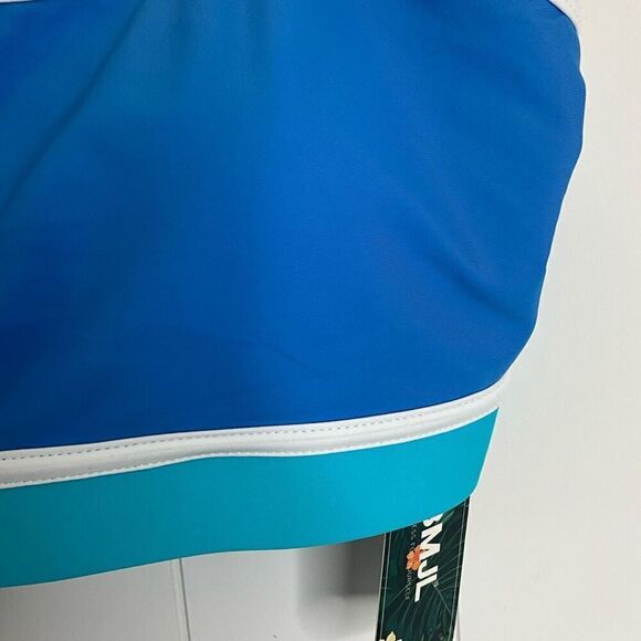 BMJL Womens Size Large Swimwear Bikini Top Blue Turquoise Adjustable Straps NWT - Picture 3 of 9